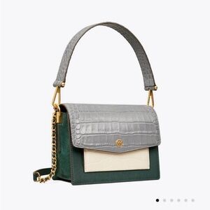NEW Tory Burch Robinson color-block with croc convertible shoulder bag